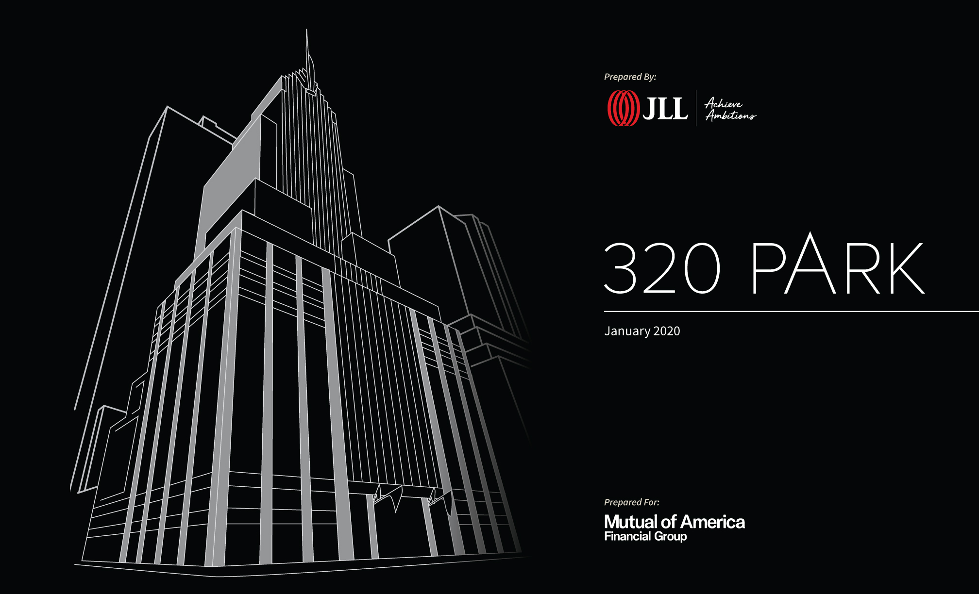 JLL / HFF, 320 Park Avenue, New York, sales enablement, pitch, cover