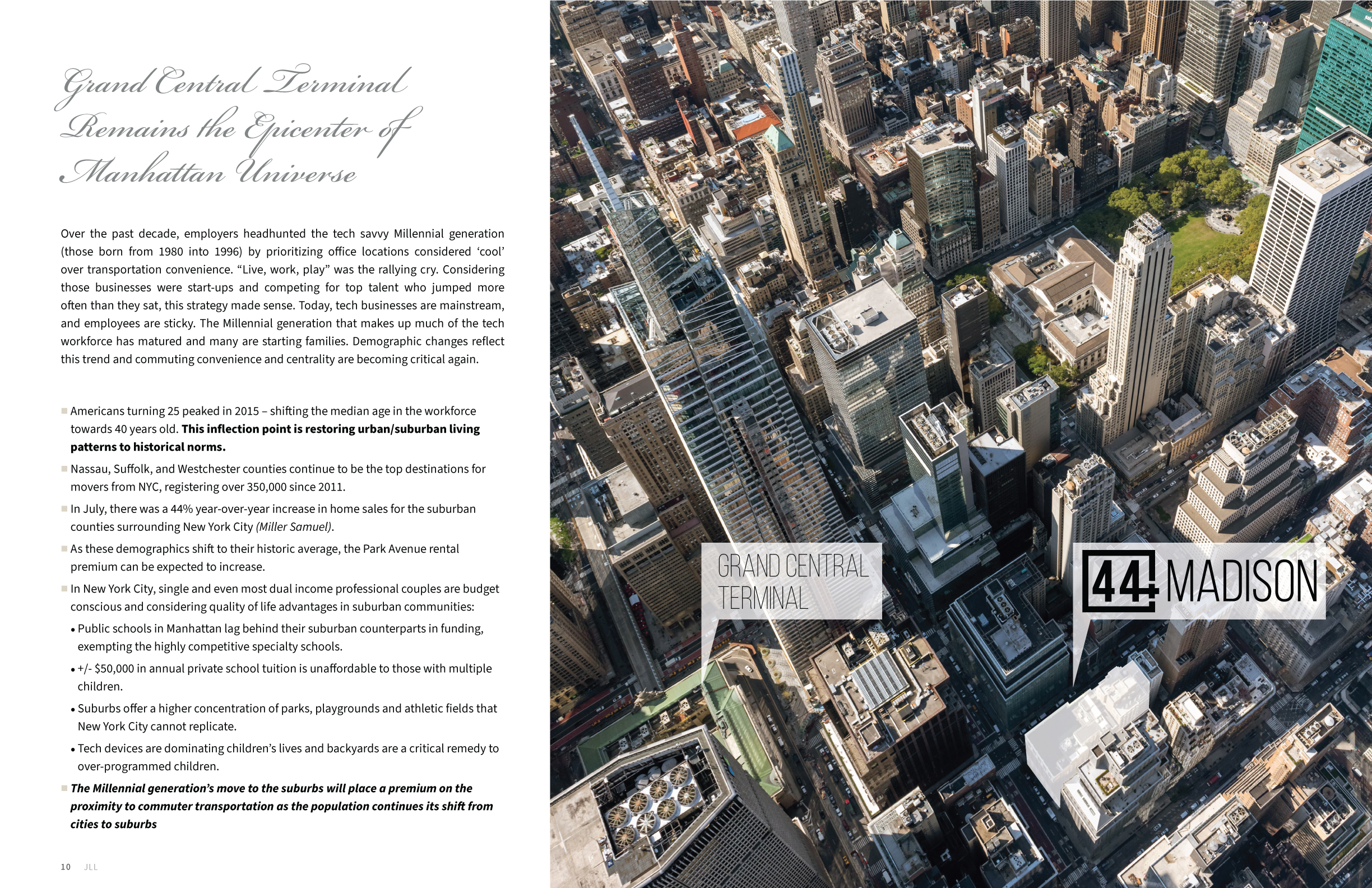 JLL / HFF, 44 + Mad, Madison Avenue, New York, OM, offering memorandum, select page spread