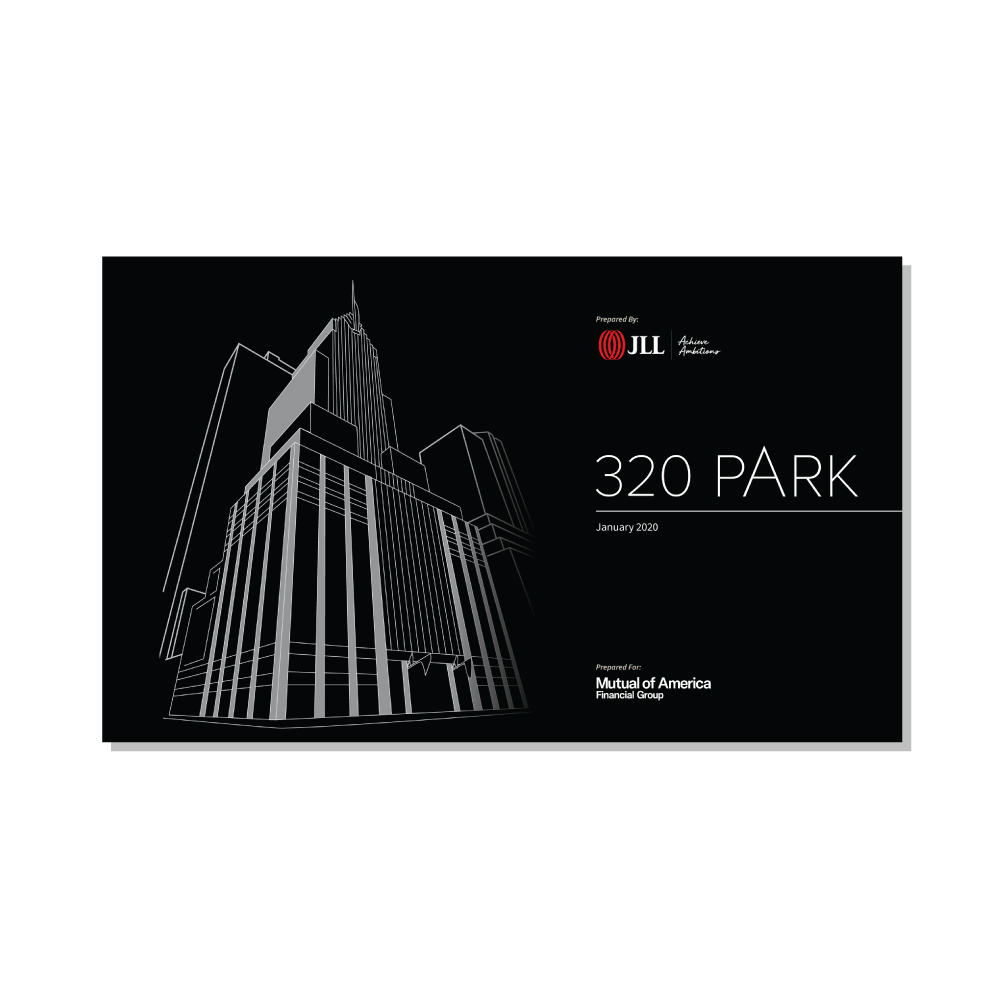 design: 320 Park Pitch, JLL / HFF, cover and select pages