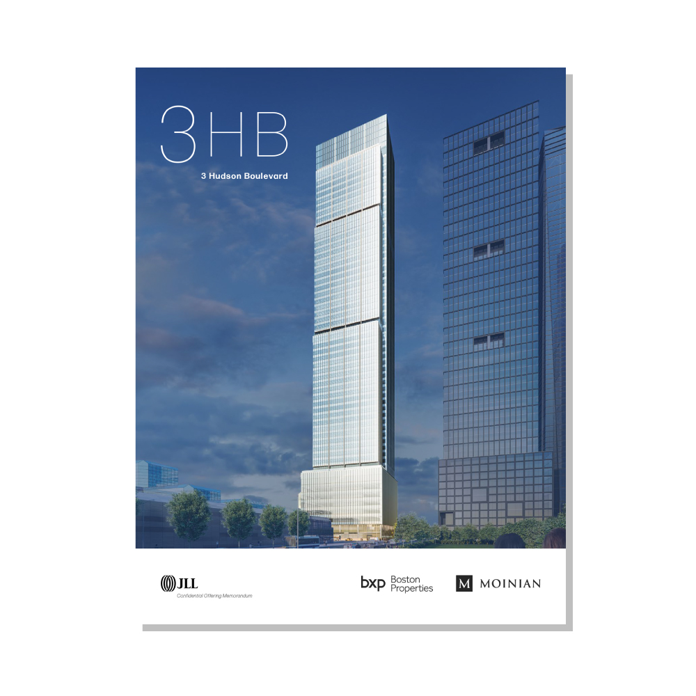 design: 3 Hudson Boulevard, Manhattan, New York, OM, JLL / HFF, cover and select pages