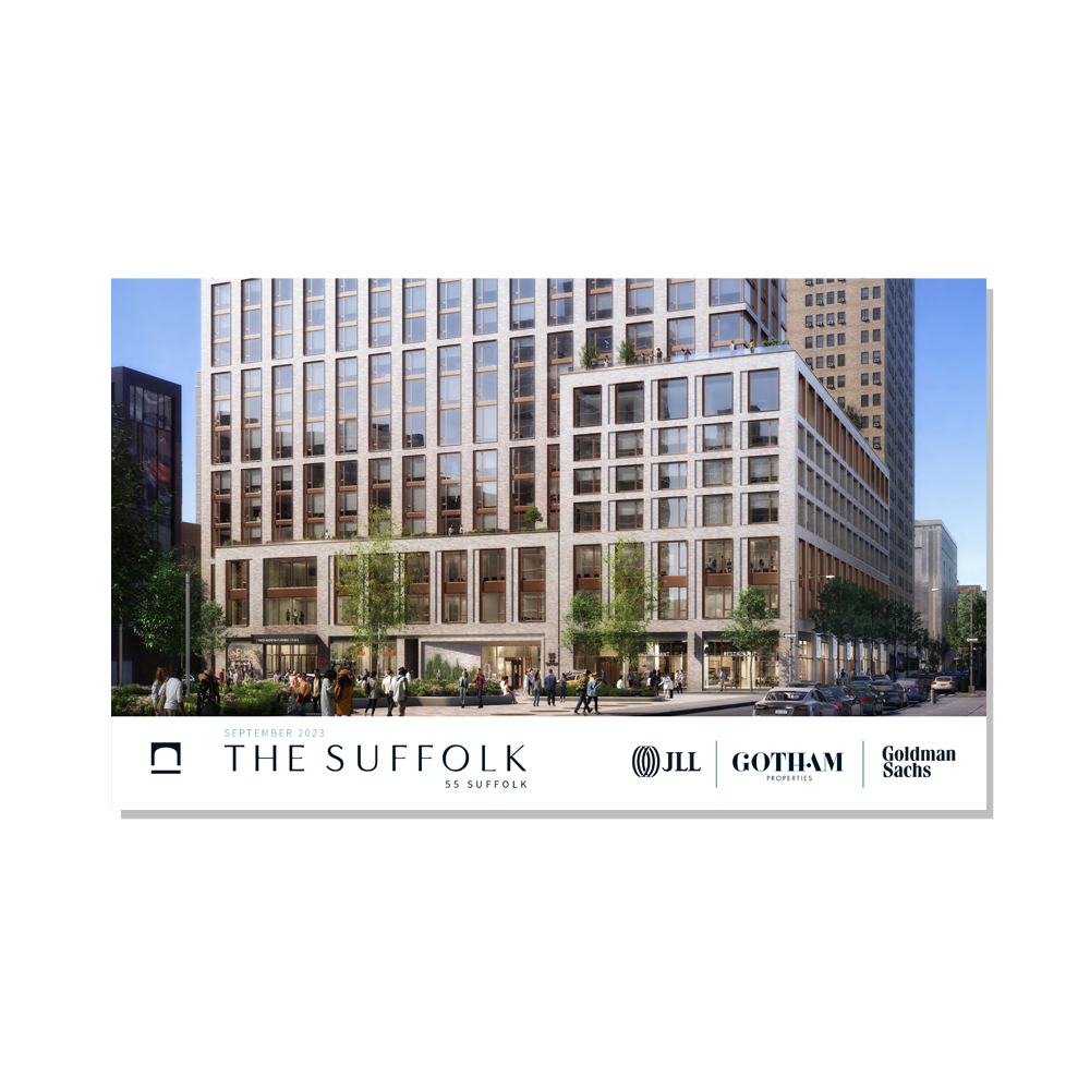 design: 55 Suffolk Street, The Suffolk, Manhattan, New York, pitch, sales enablement, JLL / HFF, cover and select pages