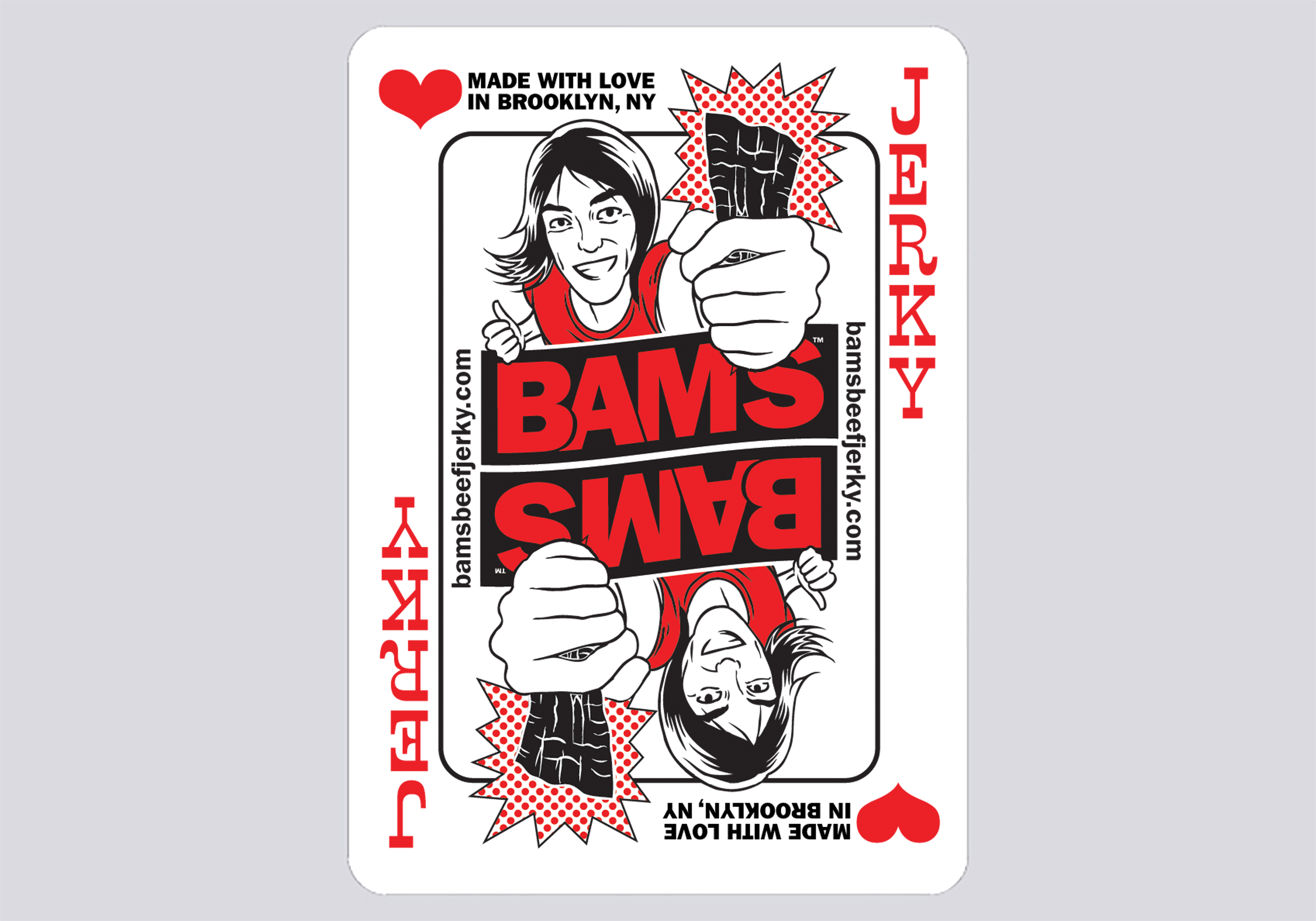 Bam's Beef Jerky playing card design