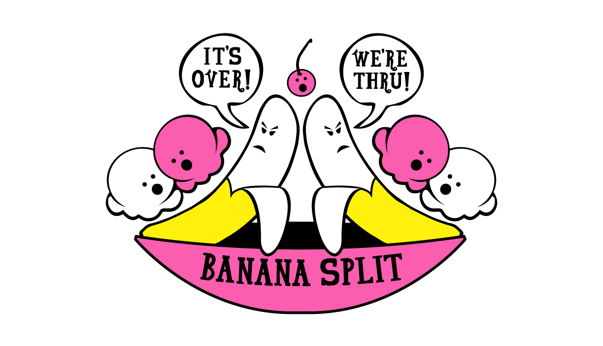 Delta Galil character screenprints: banana split