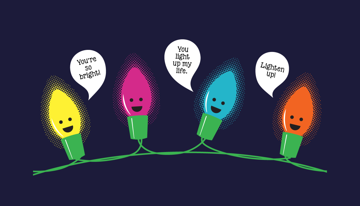 Delta Galil character screenprints: Christmas lights