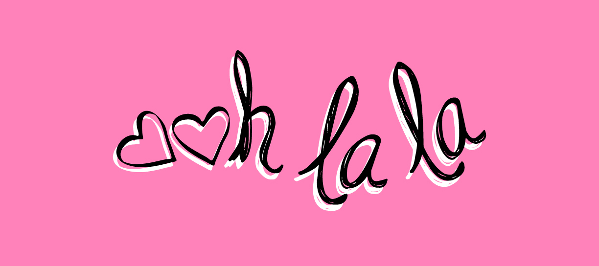 Delta Galil typographic screenprints: ooh la la