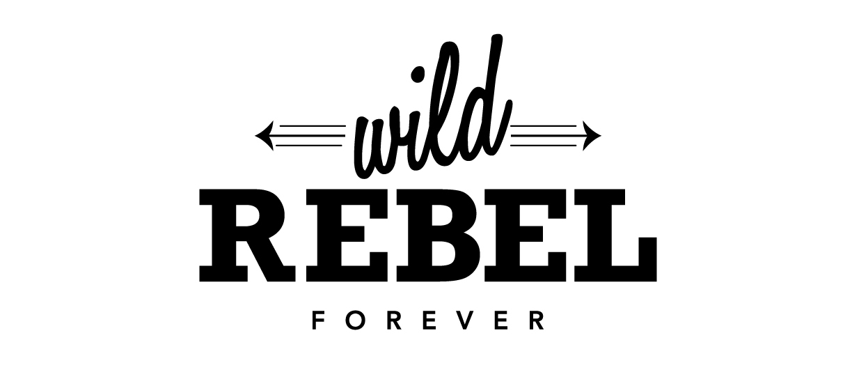 Delta Galil typographic screenprints: wild rebel forever