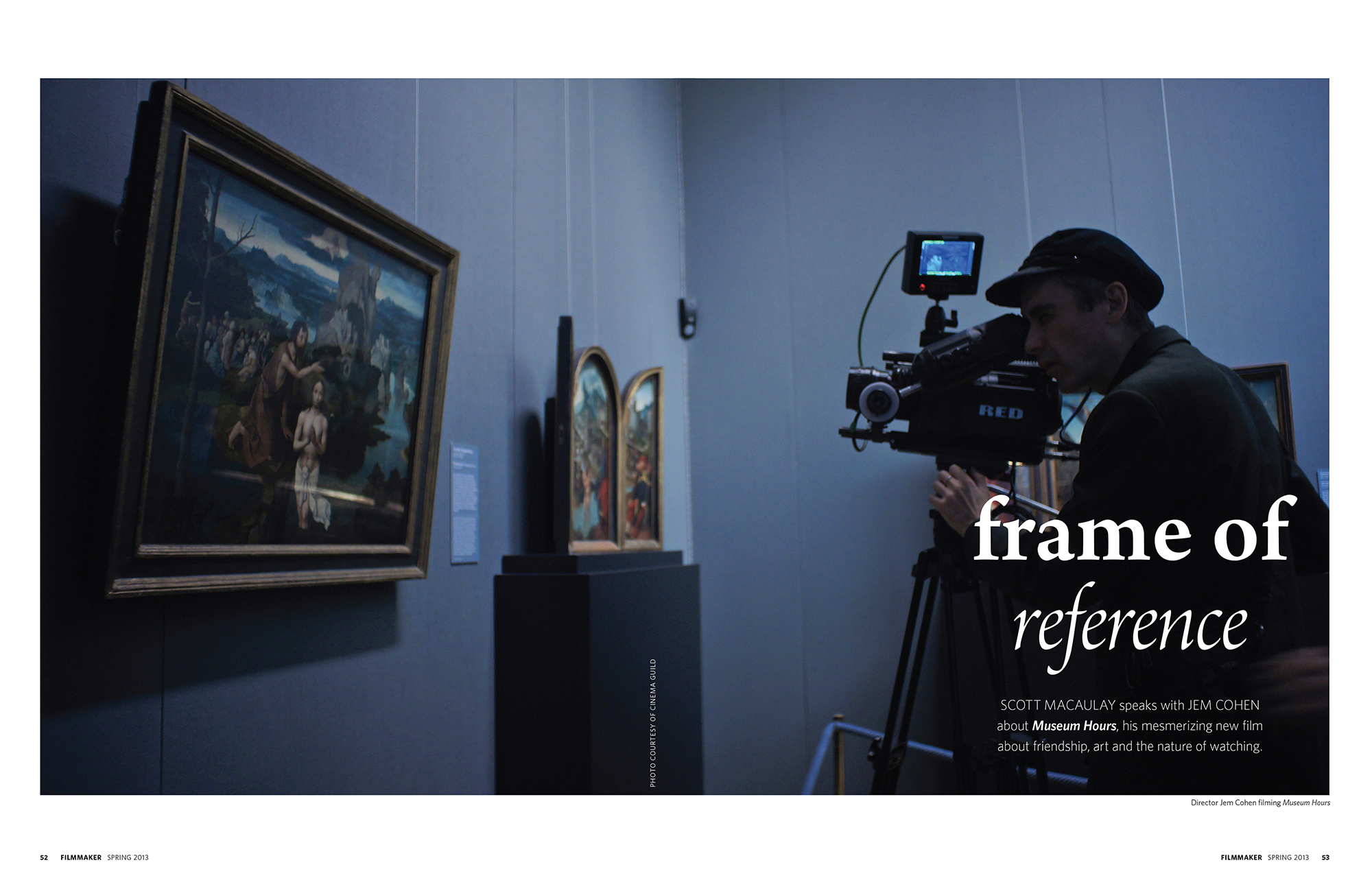 Filmmaker Magazine opening spread: Spring 2013 - Museum Hours