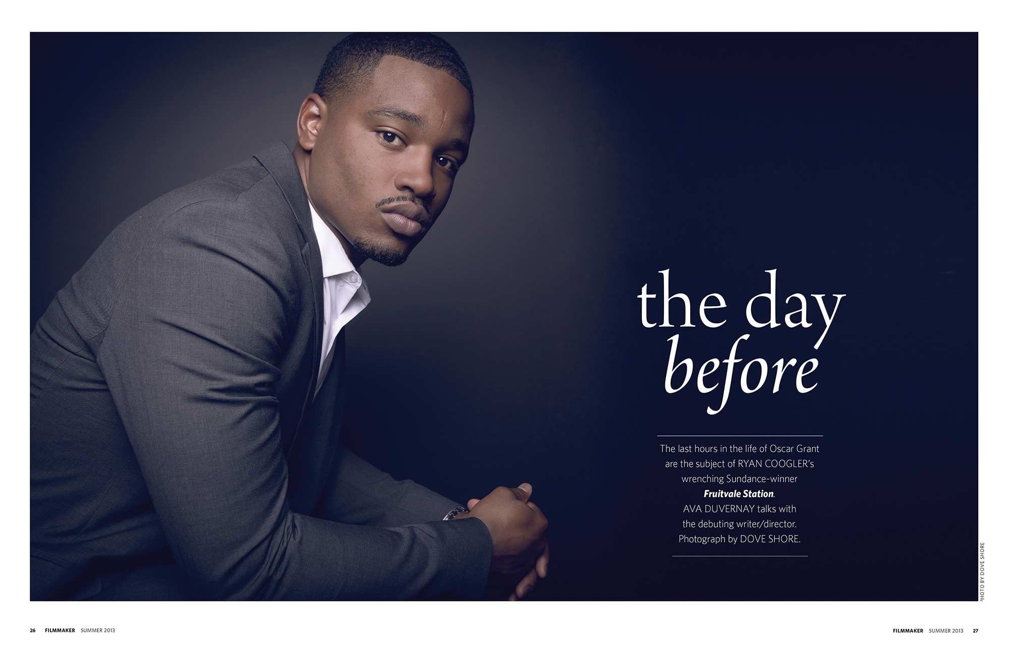 Filmmaker Magazine opening spread: Summer 2013 - Fruitvale Station