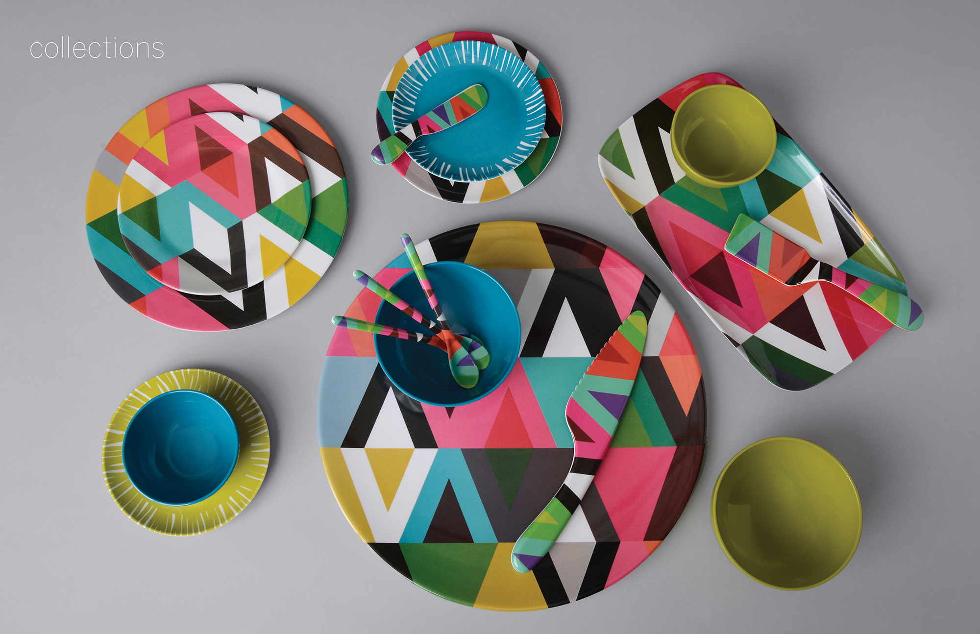 French Bull product catalog: cover: interior spread with products arranged for table setting