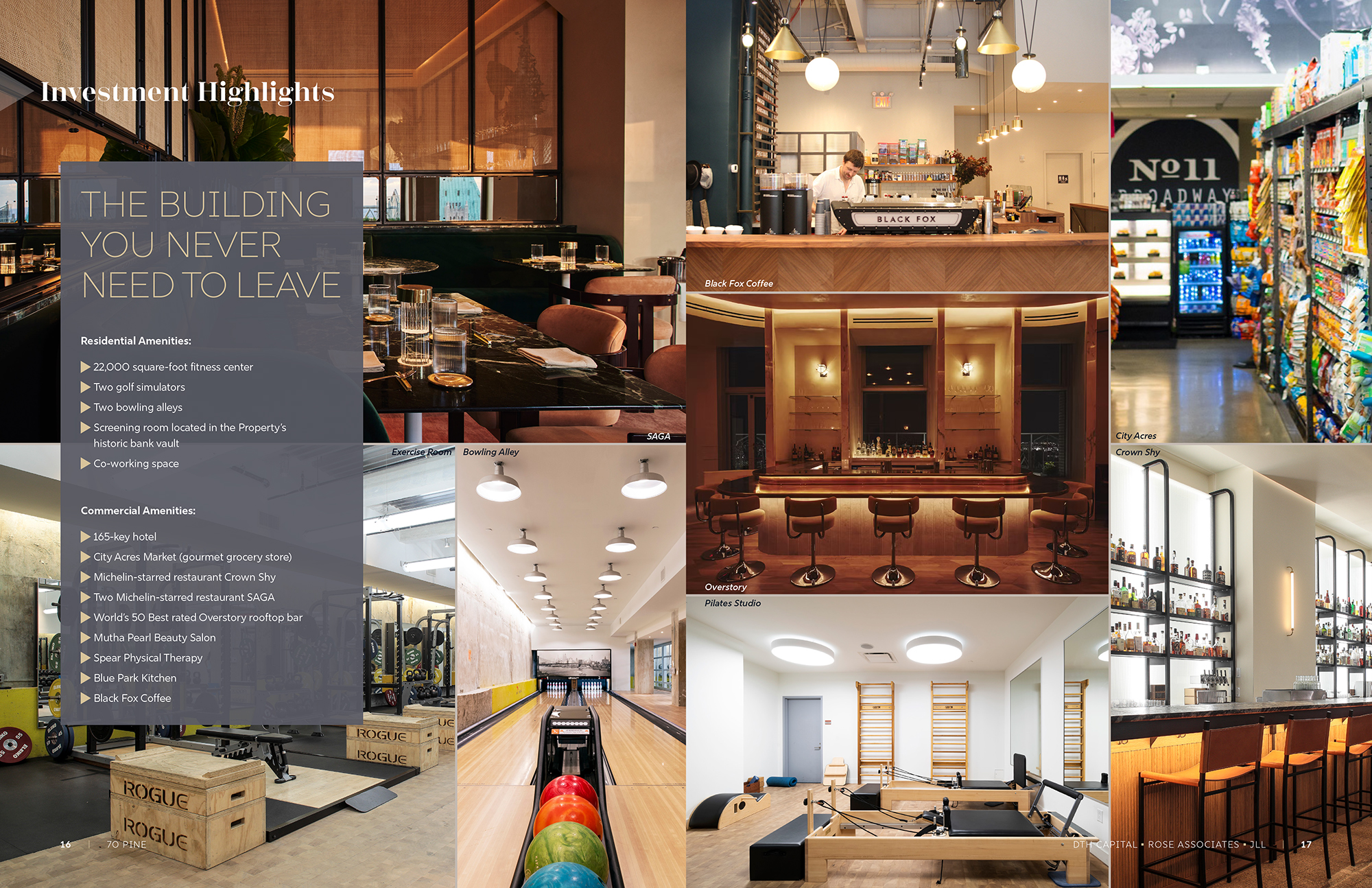 70 Pine St offering memorandum: photo collage