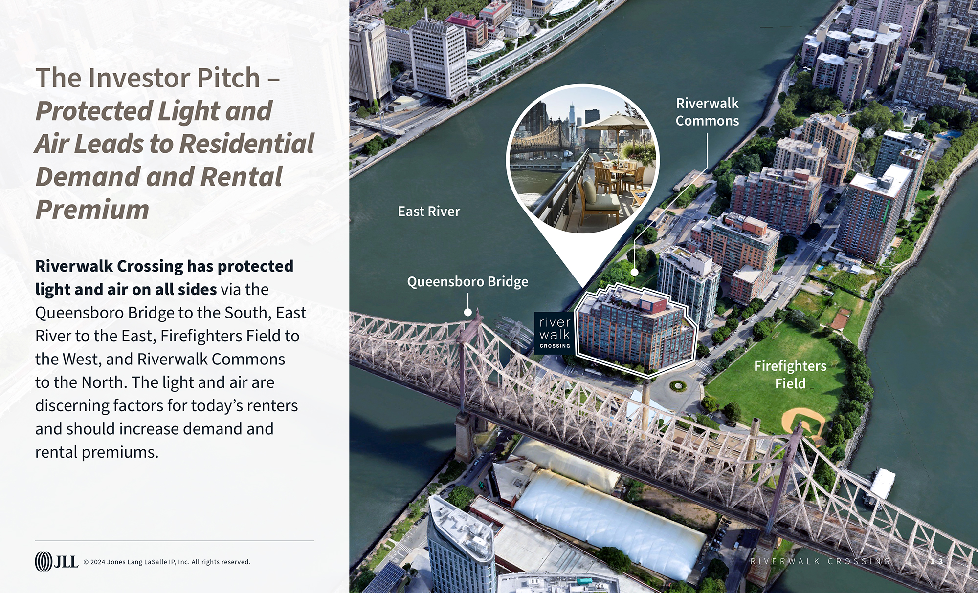Riverwalk Crossing sales enablement pitch: aerial map